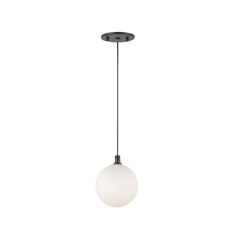 Kuzco Lighting PD3106-BK/OP LED Pendant, Black/Opal Glass