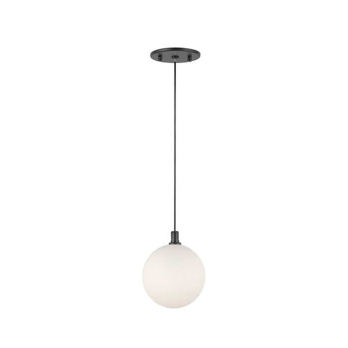 Kuzco Lighting PD3106-BK/OP LED Pendant, Black/Opal Glass
