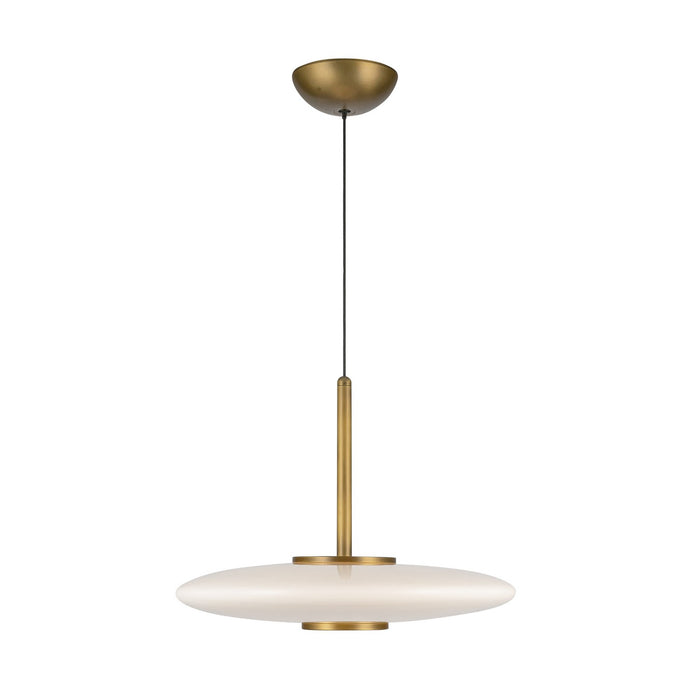 Kuzco Lighting PD37018-VB/GO-3WCCT-UNV LED Pendant, Vintage Brass/Glossy Opal Glass