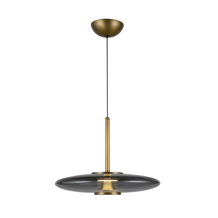 Kuzco Lighting PD37018-VB/SM-3WCCT-UNV LED Pendant, Vintage Brass/Smoked Glass