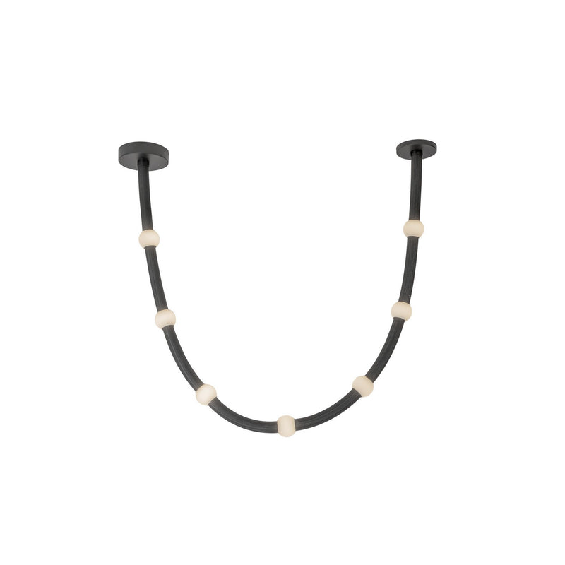 Kuzco Lighting PD39307-BK/OP-UNV LED Pendant, Black/Opal Glass