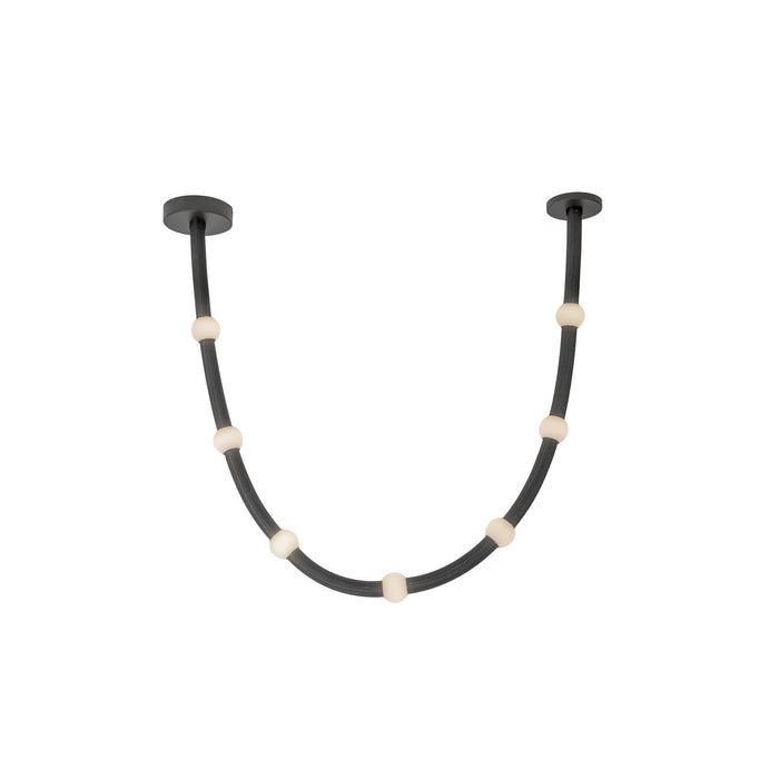 Kuzco Lighting PD39307-BK/OP-UNV LED Pendant, Black/Opal Glass
