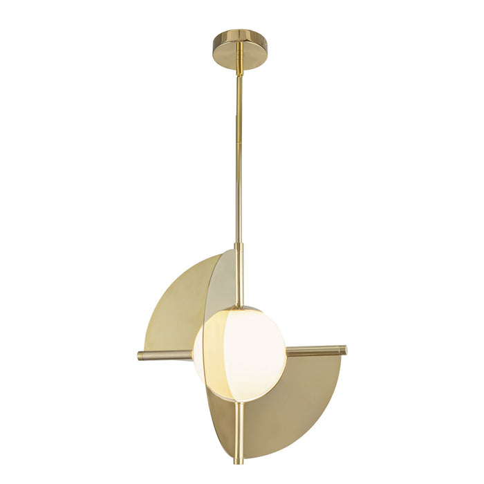 Kuzco Lighting PD65116-MRB/OP-UNV LED Pendant, Metallic Brass/Opal Glass