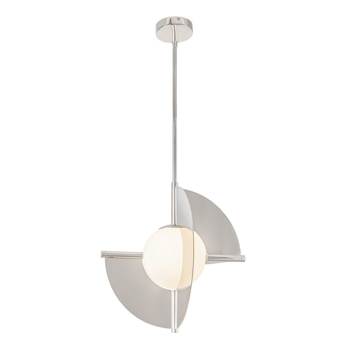 Kuzco Lighting PD65116-PN/OP-UNV LED Pendant, Polished Nickel/Opal Glass