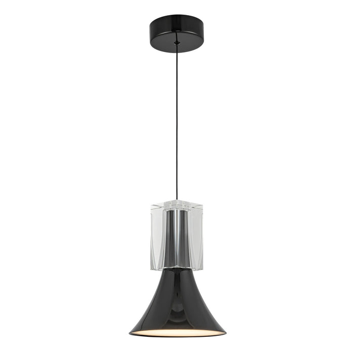 Kuzco Lighting PD94108-GBK/CC-UNV LED Pendant, Glossy Black/Clear Crystal