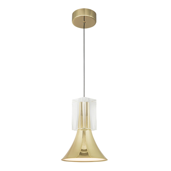 Kuzco Lighting PD94108-MRB/CC-UNV LED Pendant, Metallic Brass/Clear Crystal