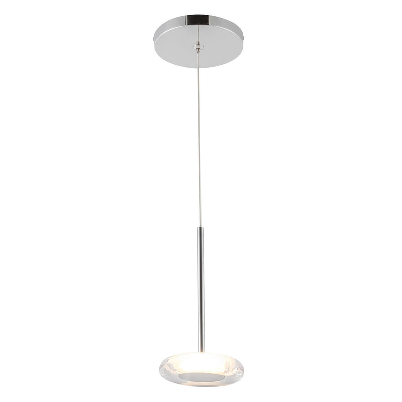 Kuzco Lighting PD97204-CH/CL LED Pendant, Chrome/Clear Glass