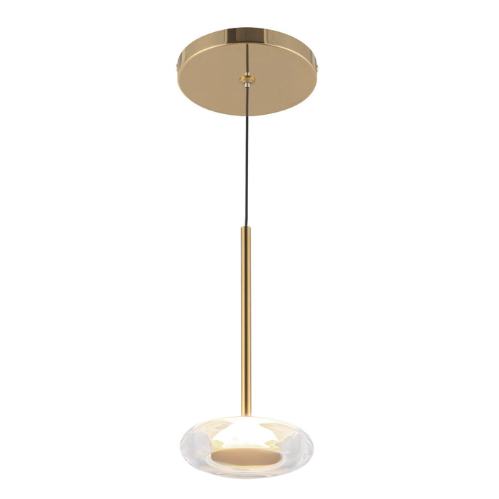 Kuzco Lighting PD97204-MRB/CL LED Pendant, Metallic Brass/Clear Glass