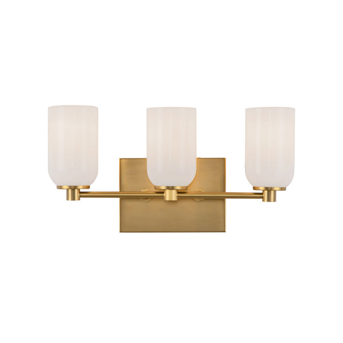 Kuzco Lighting VL57718-BG/GO Three Light Vanity, Brushed Gold/Glossy Opal Glass