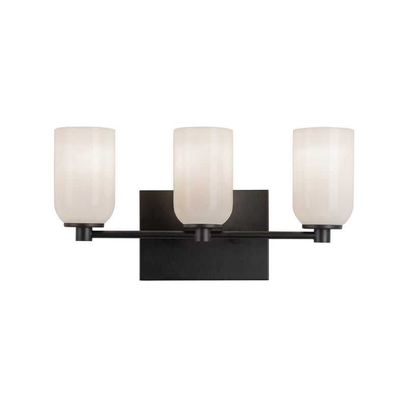 Kuzco Lighting VL57718-BK/GO Three Light Vanity, Black/Glossy Opal Glass