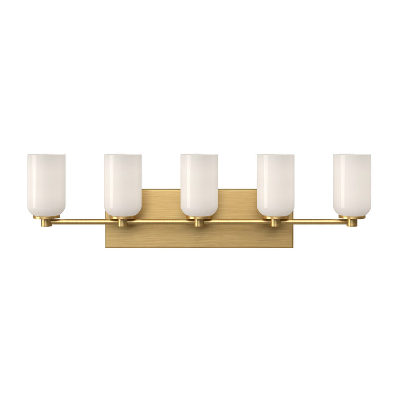 Kuzco Lighting VL57732-BG/GO Five Light Vanity, Brushed Gold/Glossy Opal Glass