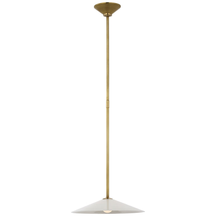 Visual Comfort Signature AL 5030HAB-WG LED Pendant, Hand-Rubbed Antique Brass