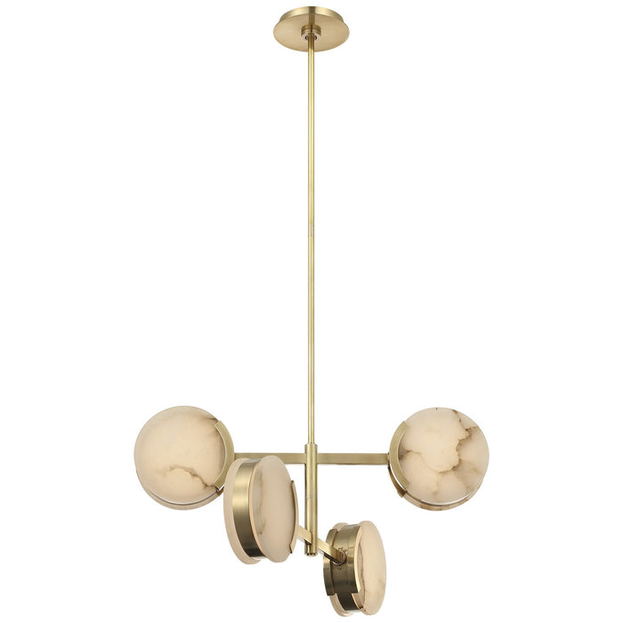 Visual Comfort Signature KW 5606AB-ALB LED Semi-Flush Mount, Antique-Burnished Brass
