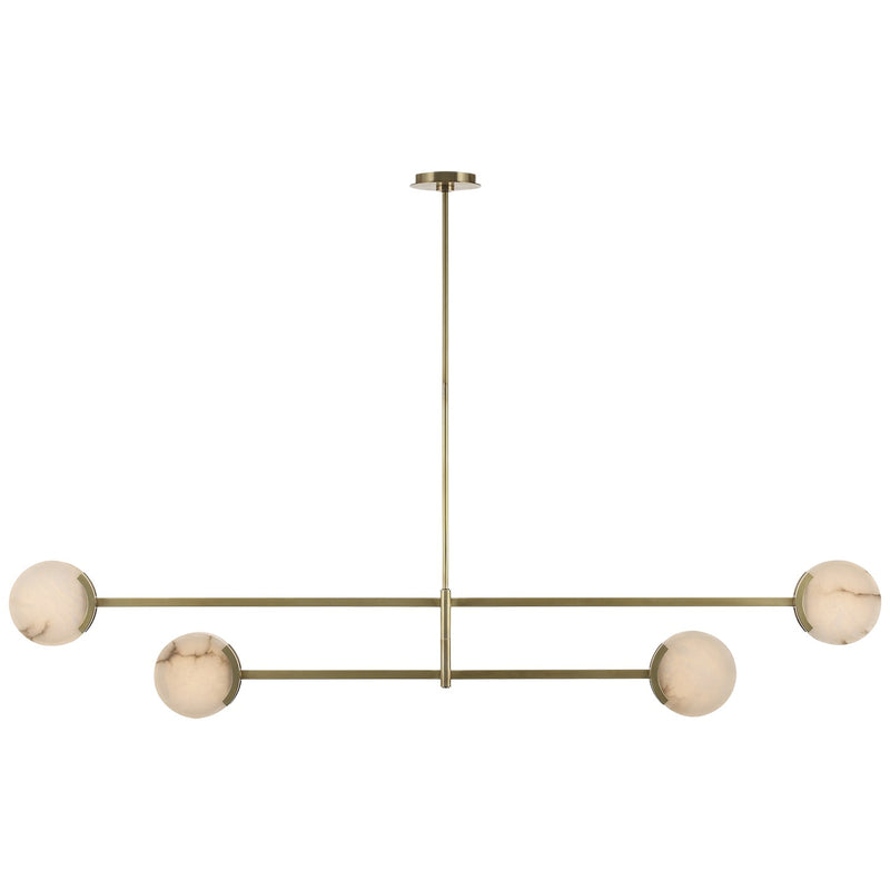 Visual Comfort Signature KW 5608AB-ALB LED Chandelier, Antique-Burnished Brass