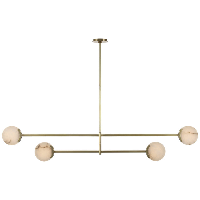 Visual Comfort Signature KW 5608AB-ALB LED Chandelier, Antique-Burnished Brass