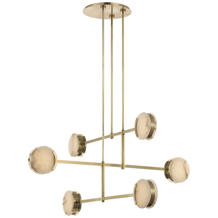 Visual Comfort Signature KW 5609AB-ALB LED Chandelier, Antique-Burnished Brass