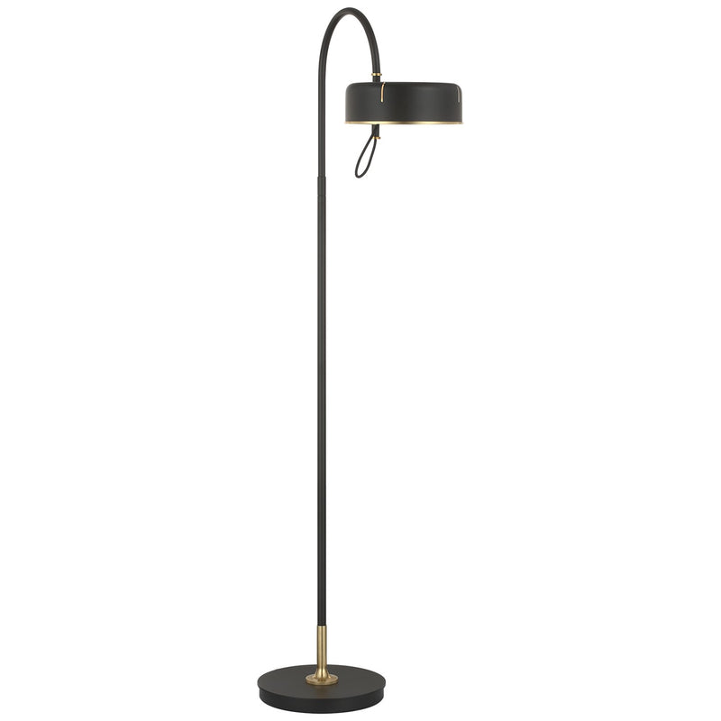 Visual Comfort Signature TOB 1130MI/HAB-MI LED Floor Lamp, Modern Iron and Hand-Rubbed Antique Brass