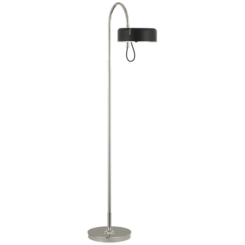 Visual Comfort Signature TOB 1130PN-BLK LED Floor Lamp, Polished Nickel