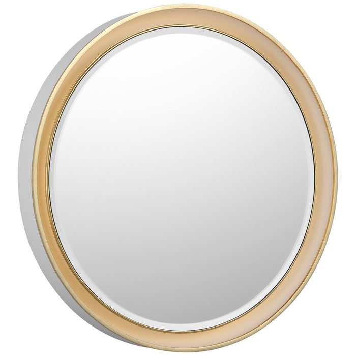 Visual Comfort Signature TOB 2960WHT/G LED Mirror, Matte White and Gild