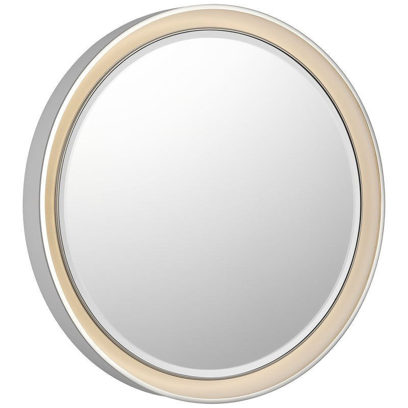 Visual Comfort Signature TOB 2960WHT/PN LED Mirror, Matte White and Polished Nickel