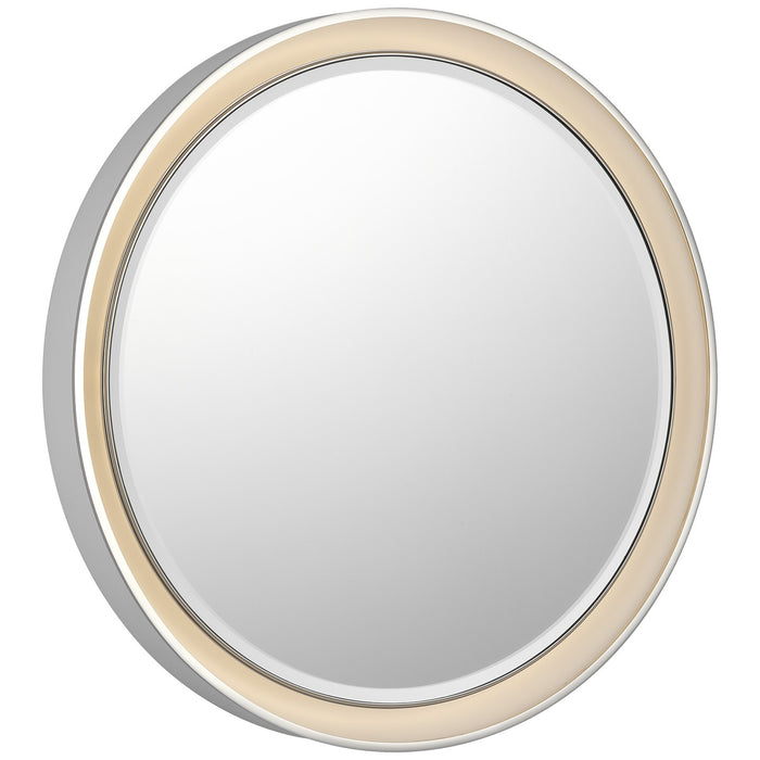 Visual Comfort Signature TOB 2960WHT/PN LED Mirror, Matte White and Polished Nickel