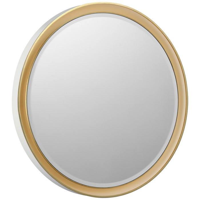 Visual Comfort Signature TOB 2961WHT/G LED Mirror, Matte White and Gild