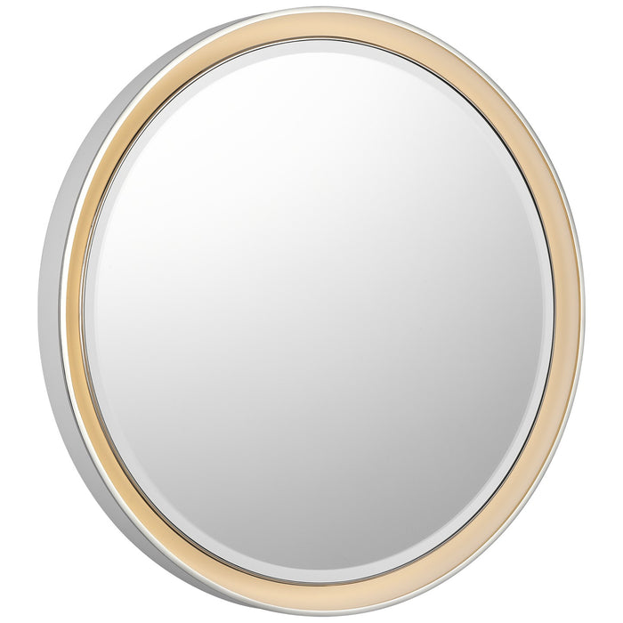 Visual Comfort Signature TOB 2961WHT/PN LED Mirror, Matte White and Polished Nickel