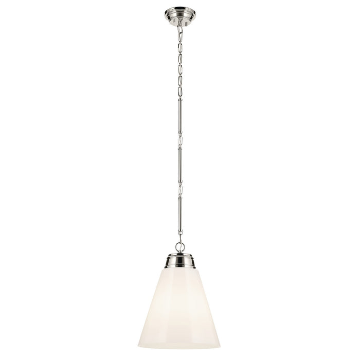 Kichler 52662PN One Light Pendant, Polished Nickel