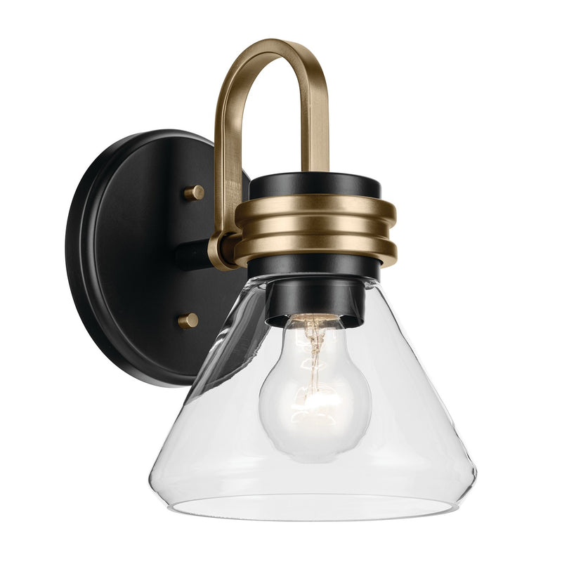 Kichler 55153BKCLR One Light Wall Sconce, Black