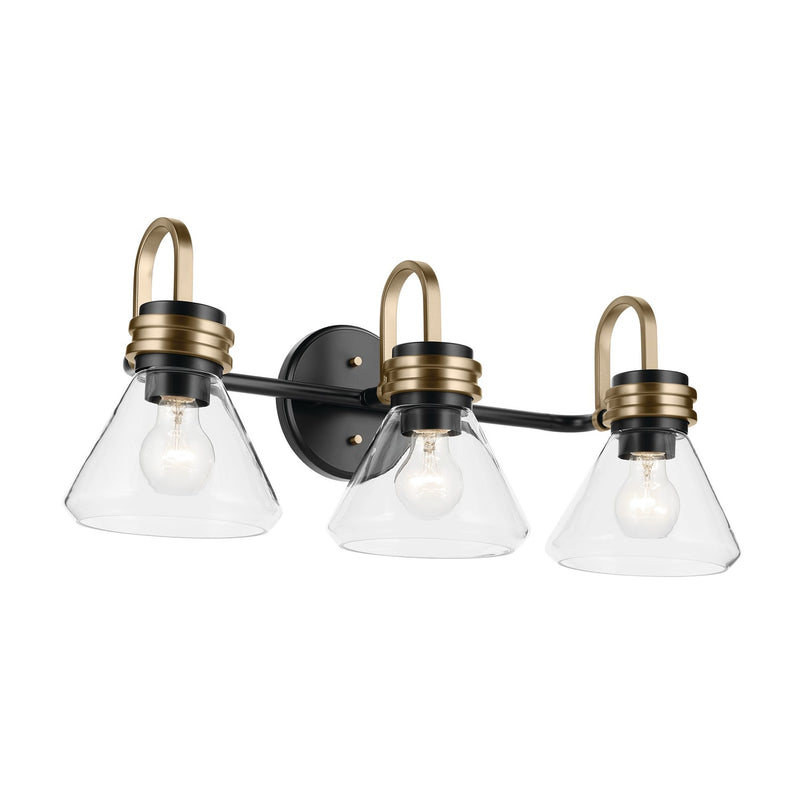 Kichler 55155BKCLR Three Light Bath, Black