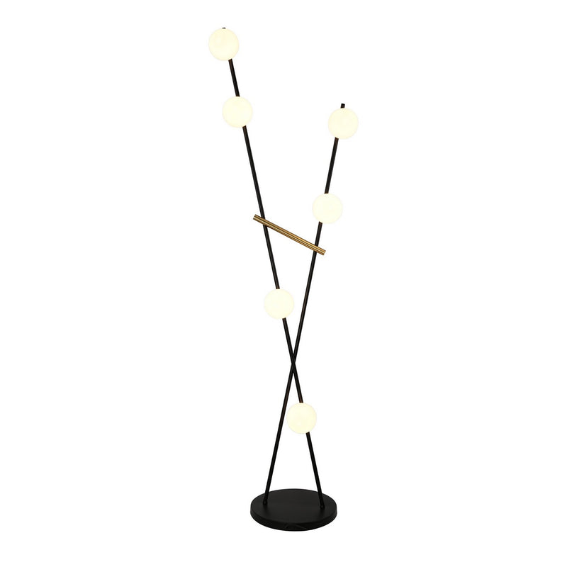 Artcraft AC10046BK LED Floor Lamp, Black, Brushed Brass