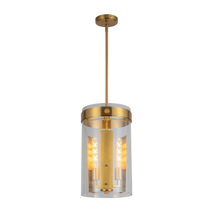 Artcraft AC10051BR Three Light Pendant, Brushed Brass