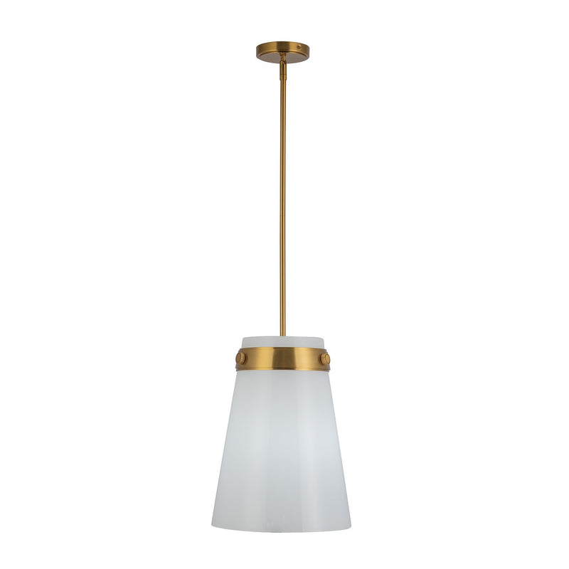 Artcraft AC10640BR One Light Pendant, Brushed Brass