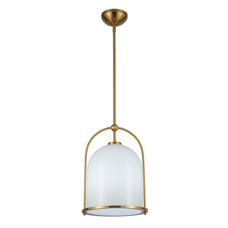 Artcraft AC10650BR One Light Pendant, Brushed Brass