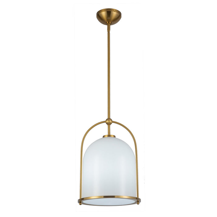 Artcraft AC10650BR One Light Pendant, Brushed Brass