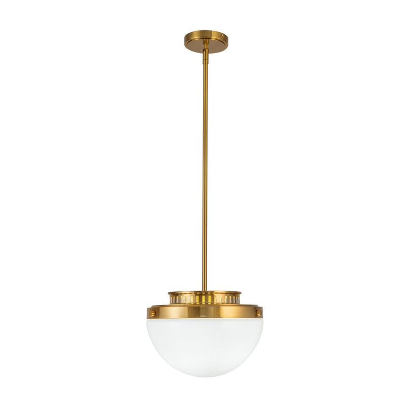 Artcraft AC12010BR One Light Pendant, Brushed Brass