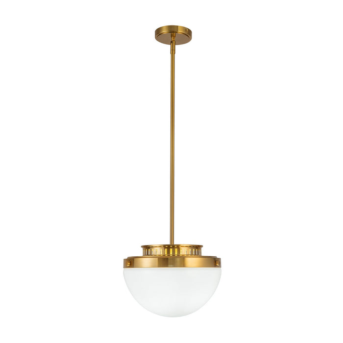 Artcraft AC12010BR One Light Pendant, Brushed Brass