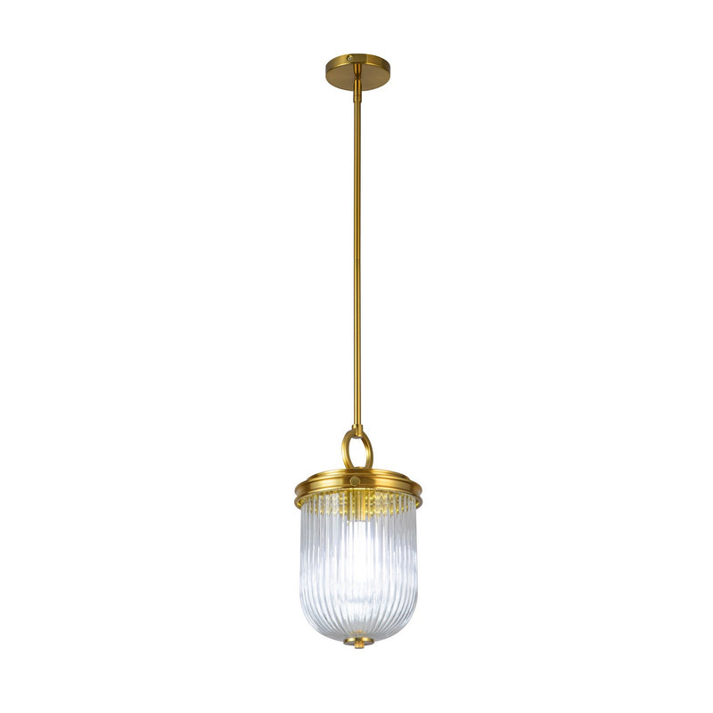 Artcraft AC12020BR One Light Pendant, Vintage Brass