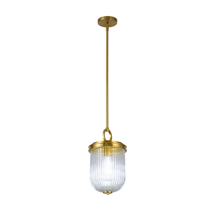 Artcraft AC12020BR One Light Pendant, Vintage Brass