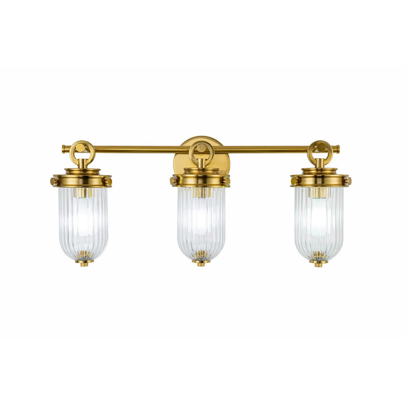 Artcraft AC12023BR Three Light Bathroom Vanity, Vintage Brass