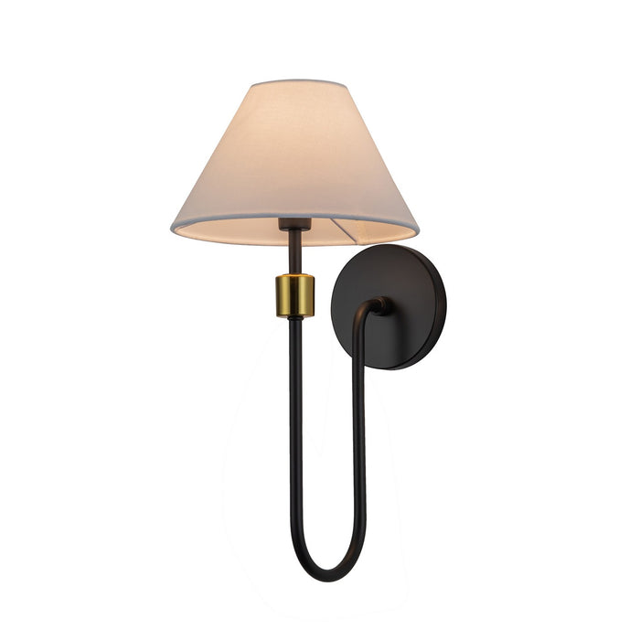 Artcraft AC12031BB One Light Wall Sconce, Black, Brushed Brass