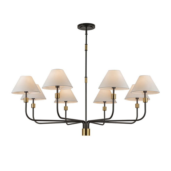 Artcraft AC12038BB Eight Light Chandelier, Black, Brushed Brass