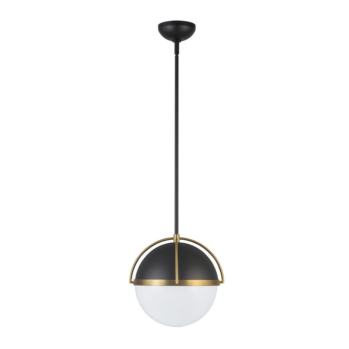 Artcraft AC12040BB One Light Pendant, Black, Brushed Brass