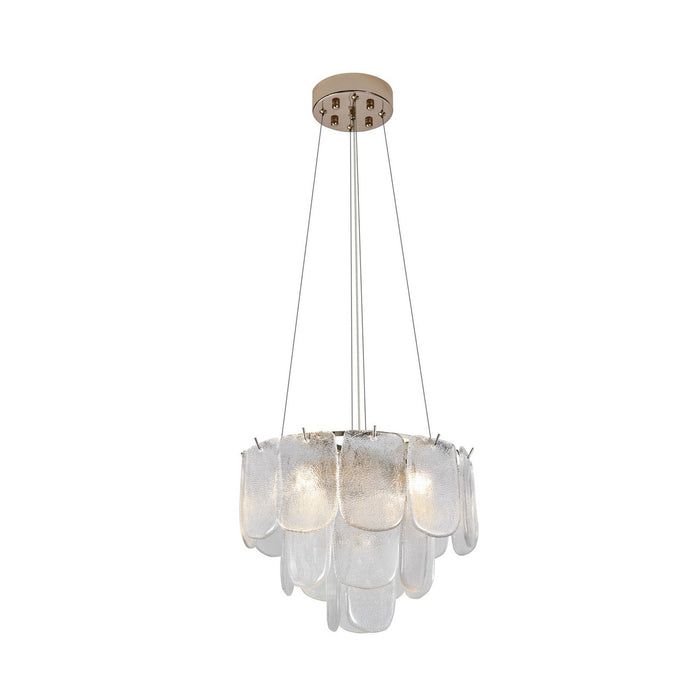 Artcraft AC12051CR Five Light Pendant, Polished Nickel, Crystalline