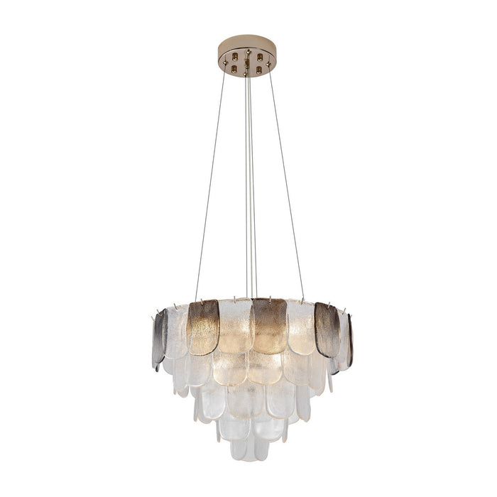 Artcraft AC12052CS 12 Light Chandelier, Polished Nickel, Crystalline Smoke