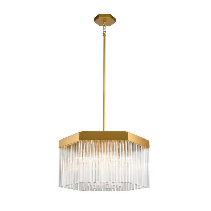 Artcraft AC12063BR Seven Light Chandelier, Brushed Brass