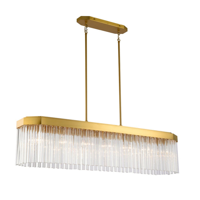 Artcraft AC12064BR Seven Light Island Pendant, Brushed Brass