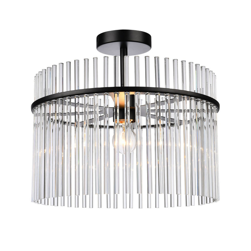 Artcraft AC12081BK One Light Semi Flush Mount, Black