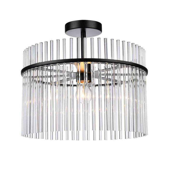 Artcraft AC12081BK One Light Semi Flush Mount, Black