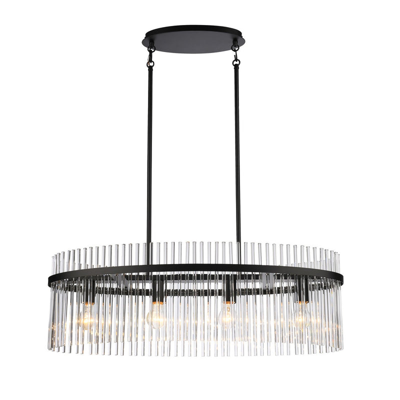 Artcraft AC12084BK Four Light Island Pendant, Black